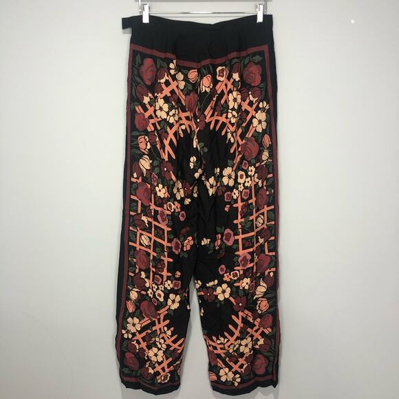 Anthropologie X Anna Sui Floral Motif Wide Leg Pants Multicolor Size 8 - Picture 5 of 13